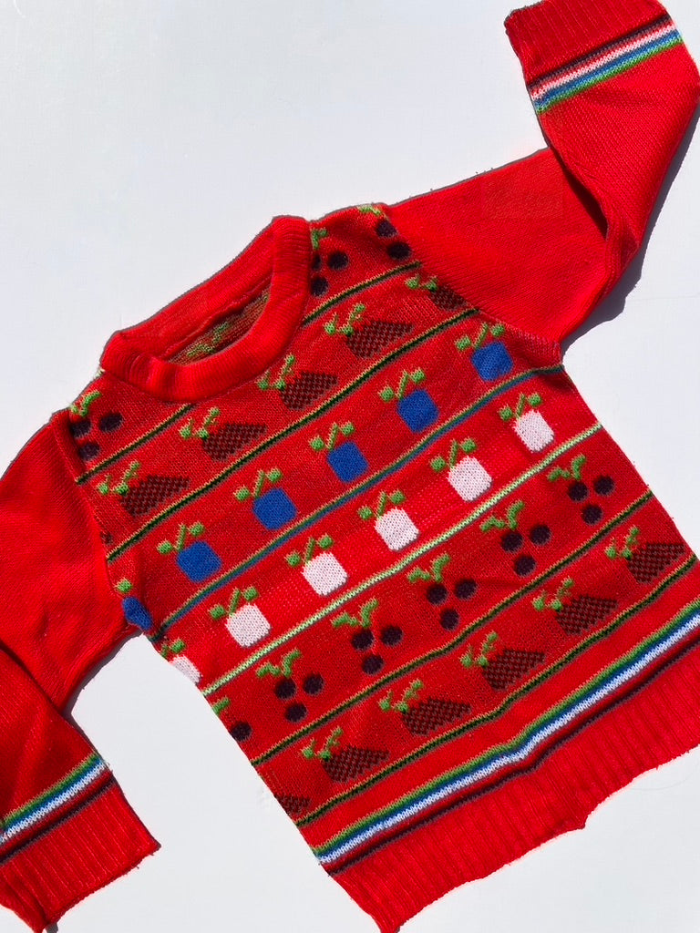 Rare Vintage 1970s St Michael vegetable jumper Age 18-24m