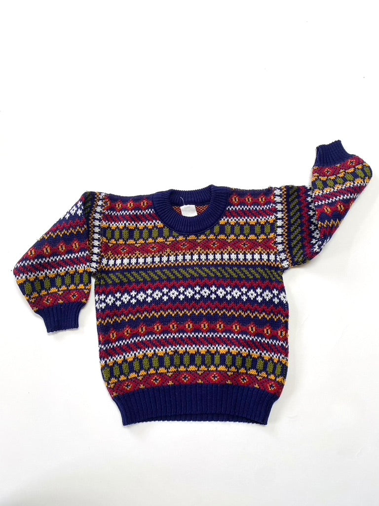 Vintage boys navy jumper age 2-3y
