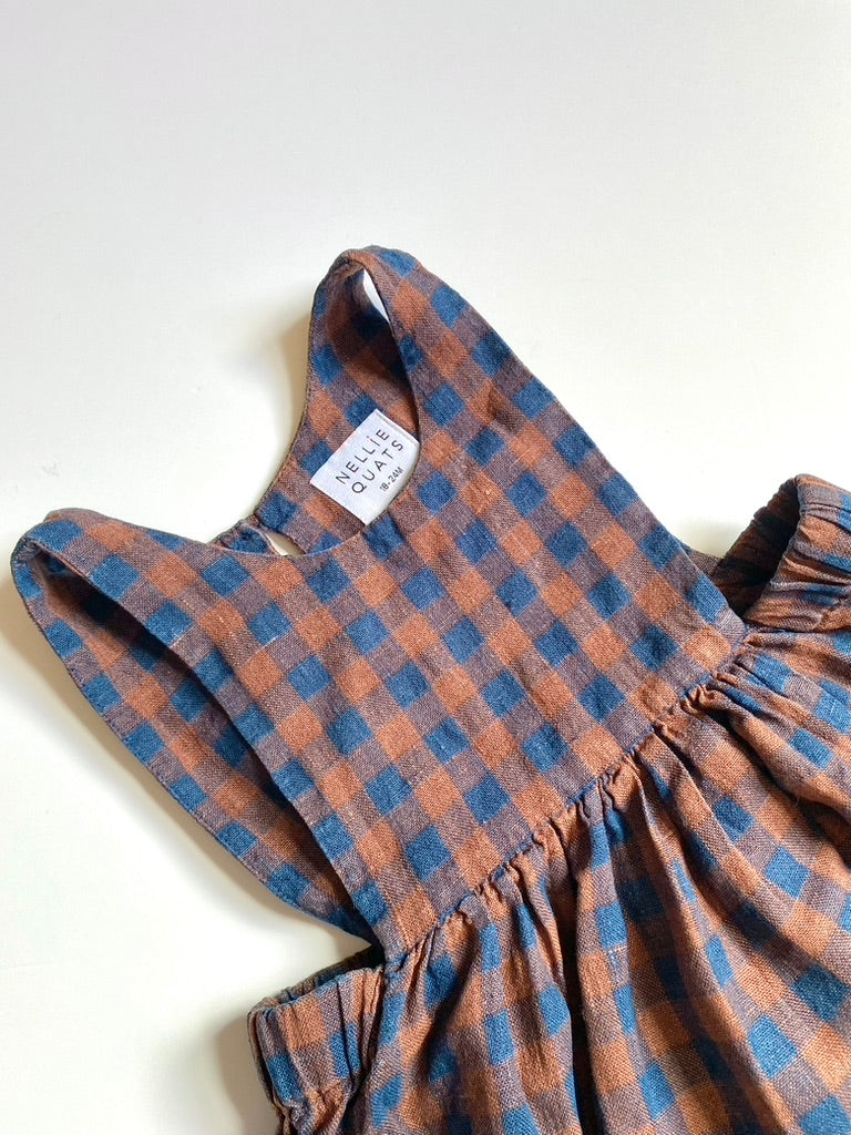 Nellie Quats check pinafore Age 18-24M