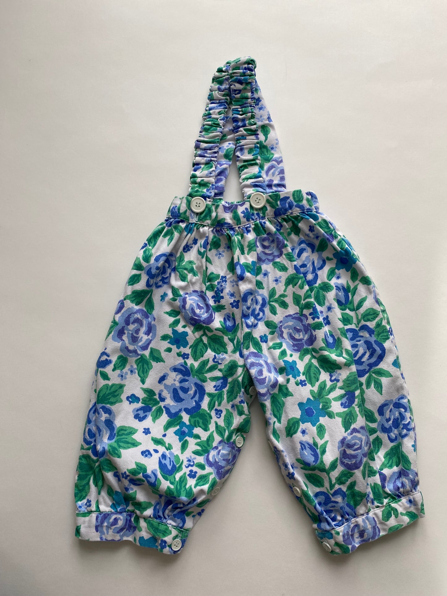 Vintage floral dungaree trousers Age 12-18m