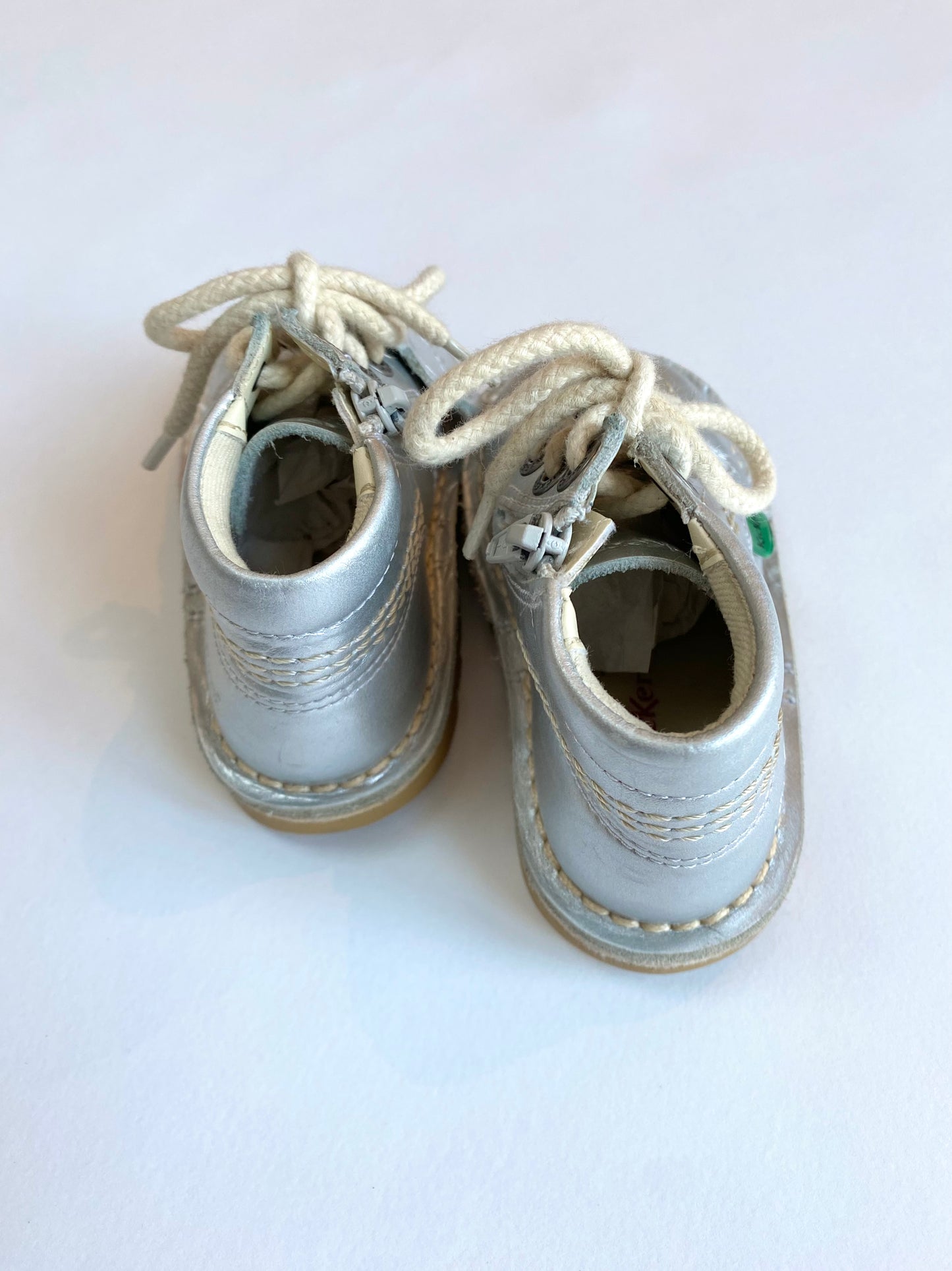 Kickers silver boots Size 5