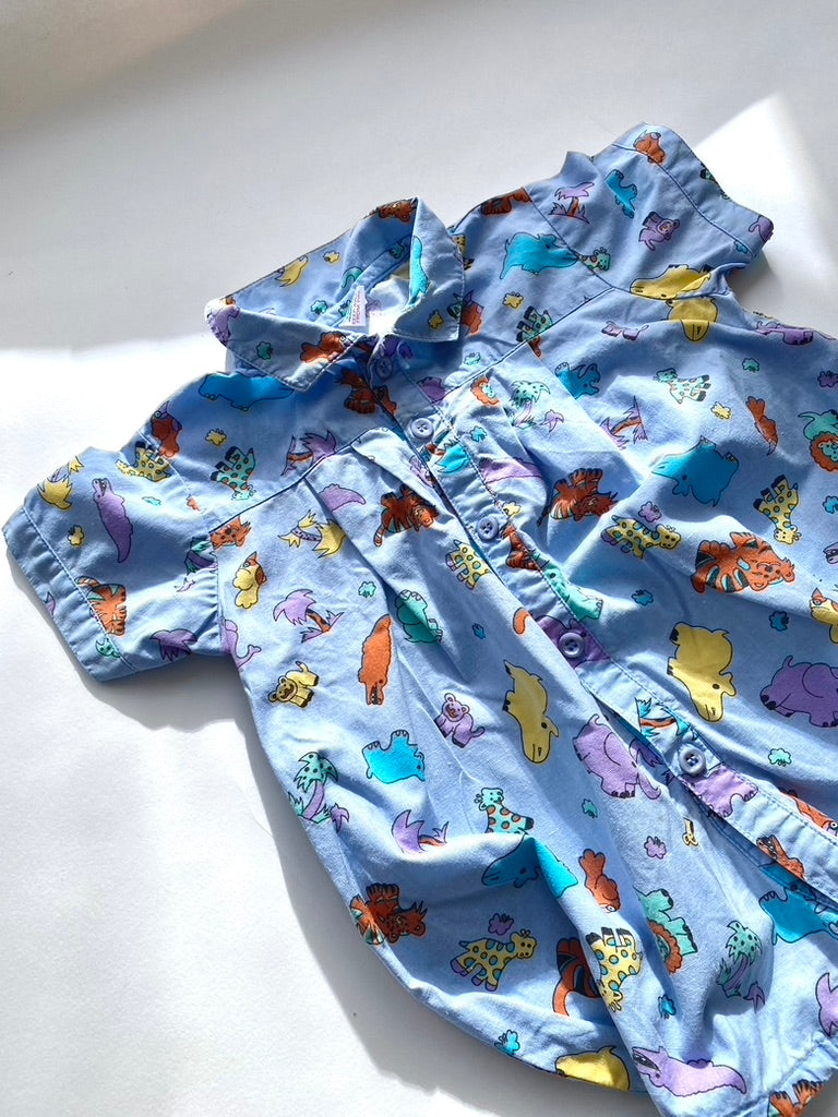 Vintage animal print balloon romper Age 3-6m