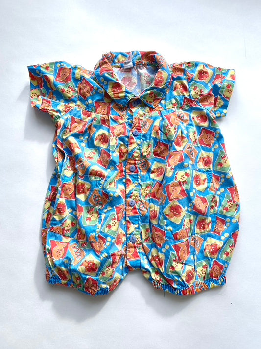 Vintage fish print romper Age 6-12m