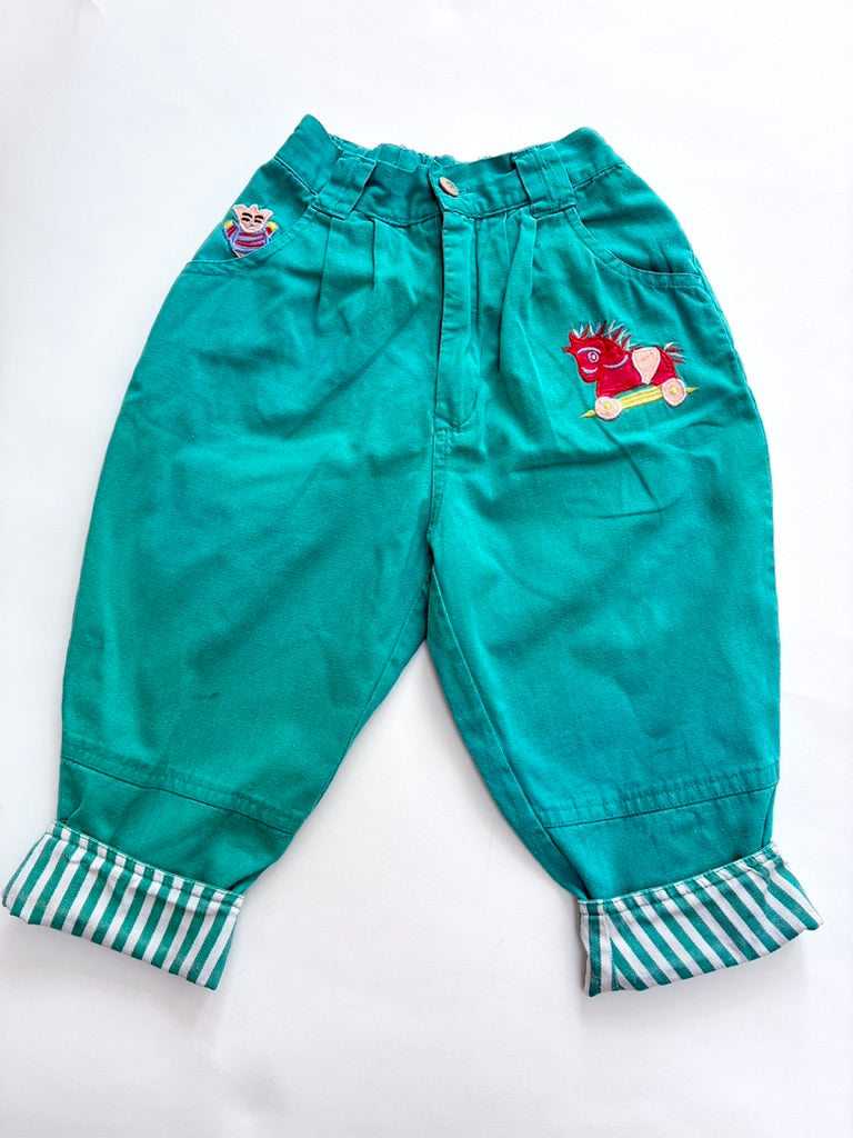 Vintage trousers with stripe turnup Age 18-24m