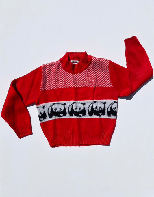 Rare 1970s Vintage St Michael panda jumper Age 18-24m