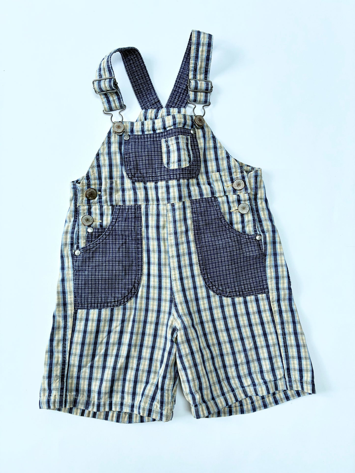 Vintage check shortalls Age 12-18m