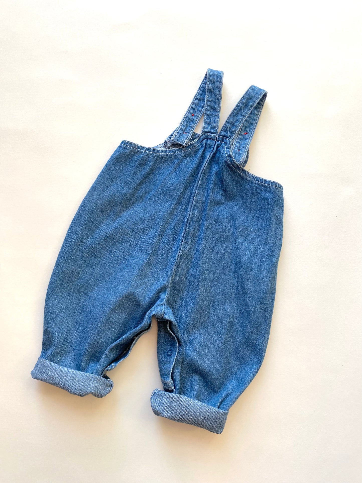 Vintage denim embroidered dungarees age 6-9m