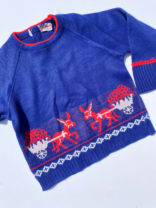 Rare 1960s Vintage St Michael donkey jumper Age 18-24m
