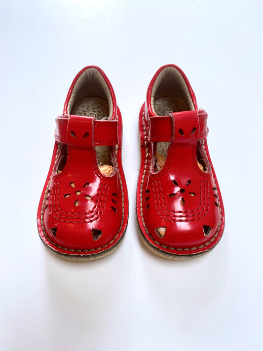 Red Patent T Bar Kickers Size 6