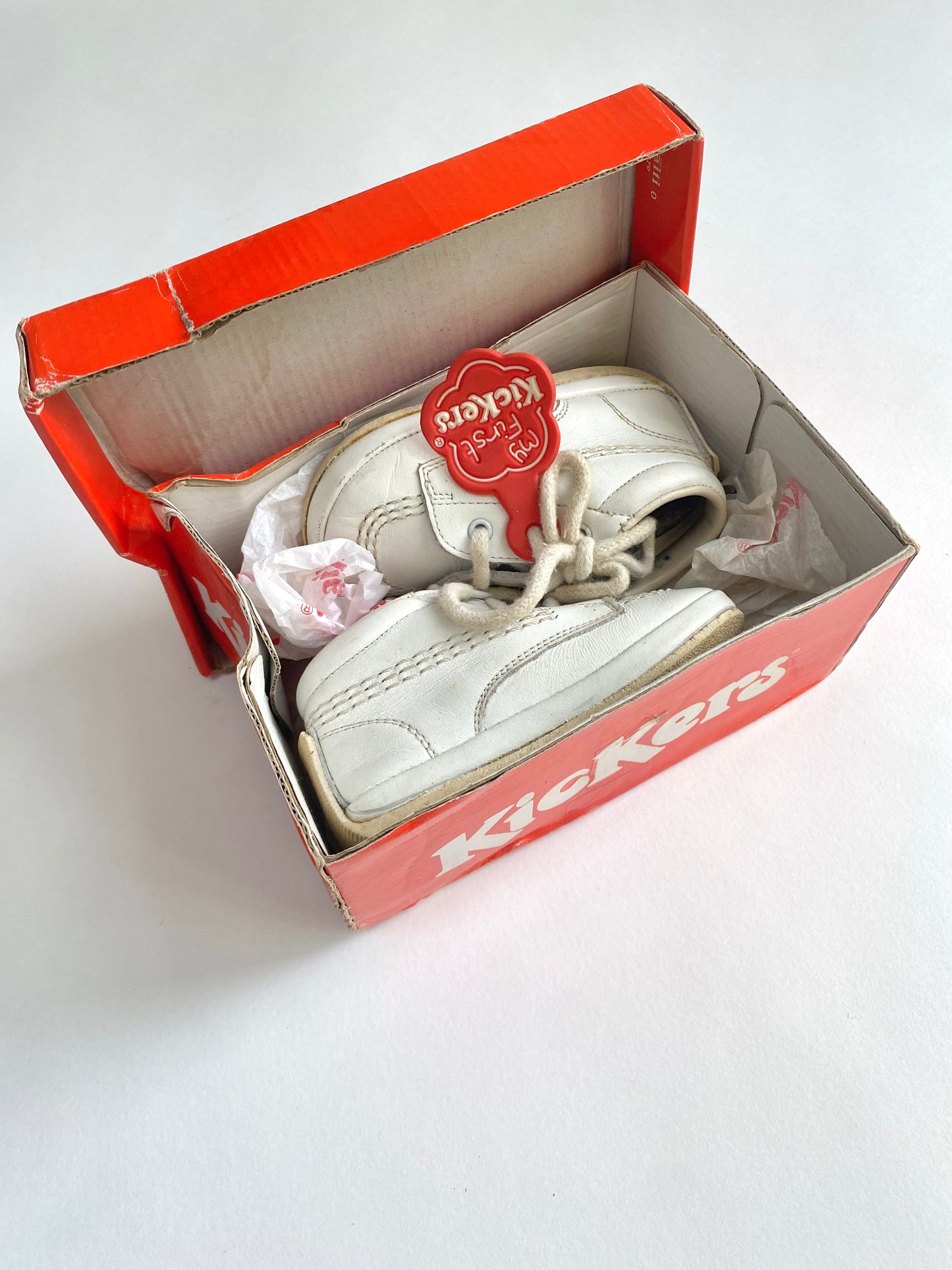 Vintage My First kickers white in box Size 2