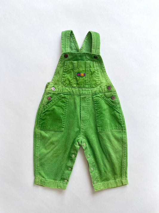 Y2k green dungarees age 6-12m