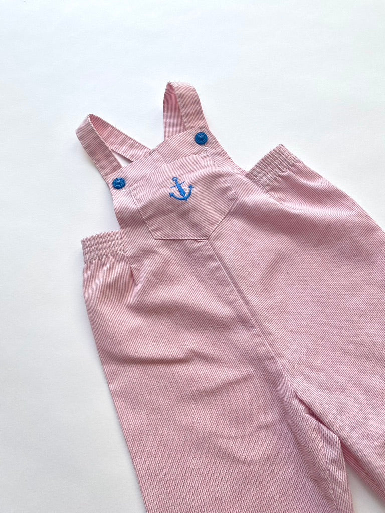 Vintage red stripe anchor dungarees Age 3-6m