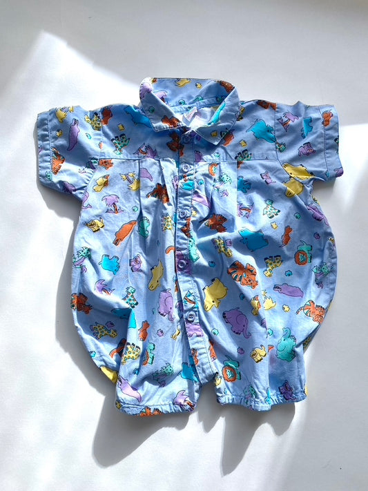 Vintage animal print balloon romper Age 3-6m