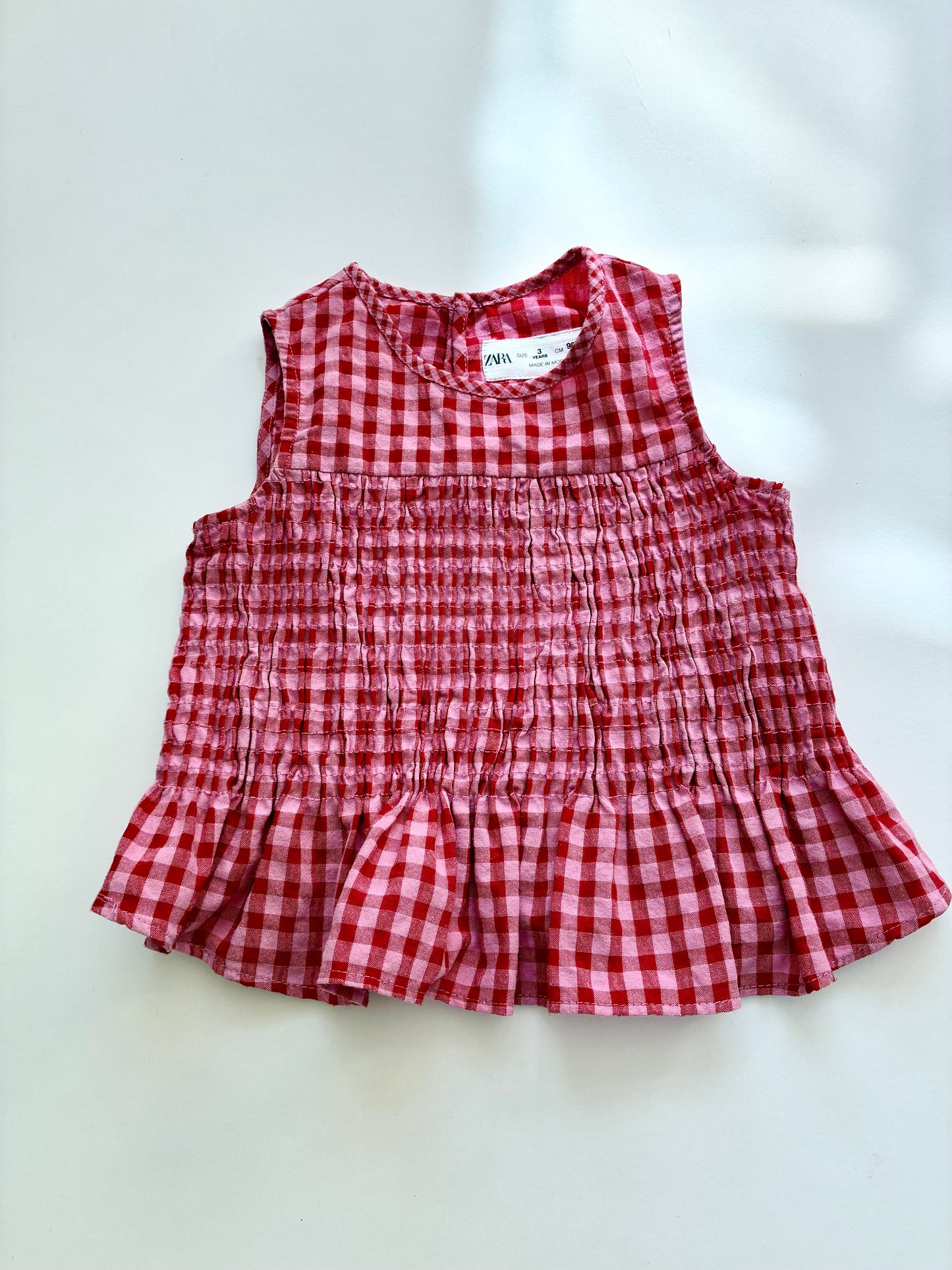 Zara gingham top Age 3y