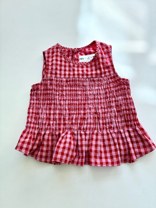 Zara gingham top Age 3y