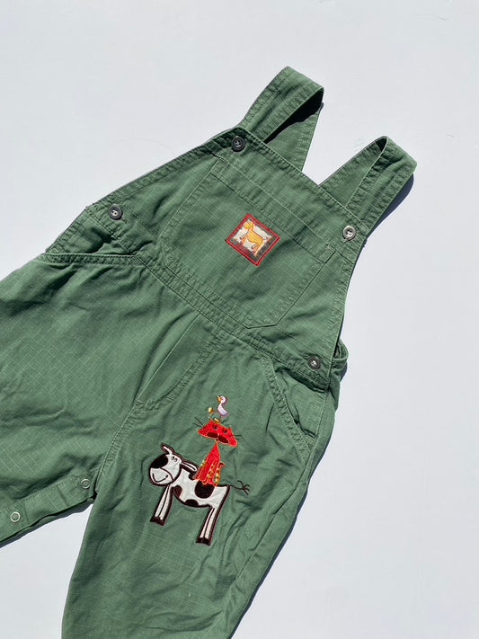 Y2K farmyard dungarees Age 6-9m