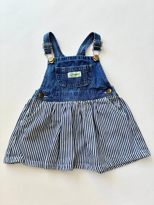 Vintage denim and hickory stripe dress age 18-24m