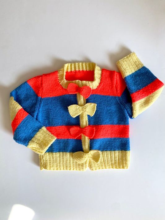 Stripy cardigan with bows Age 3-4y
