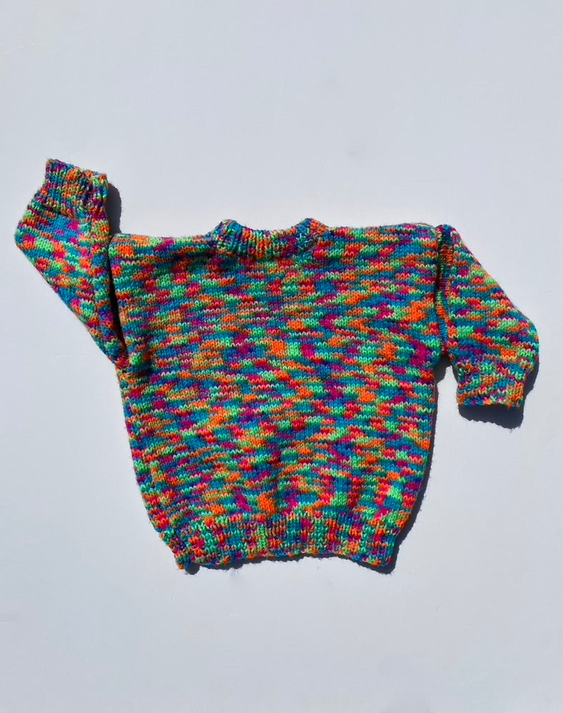 Bright hand knitted jumper age 12-18m
