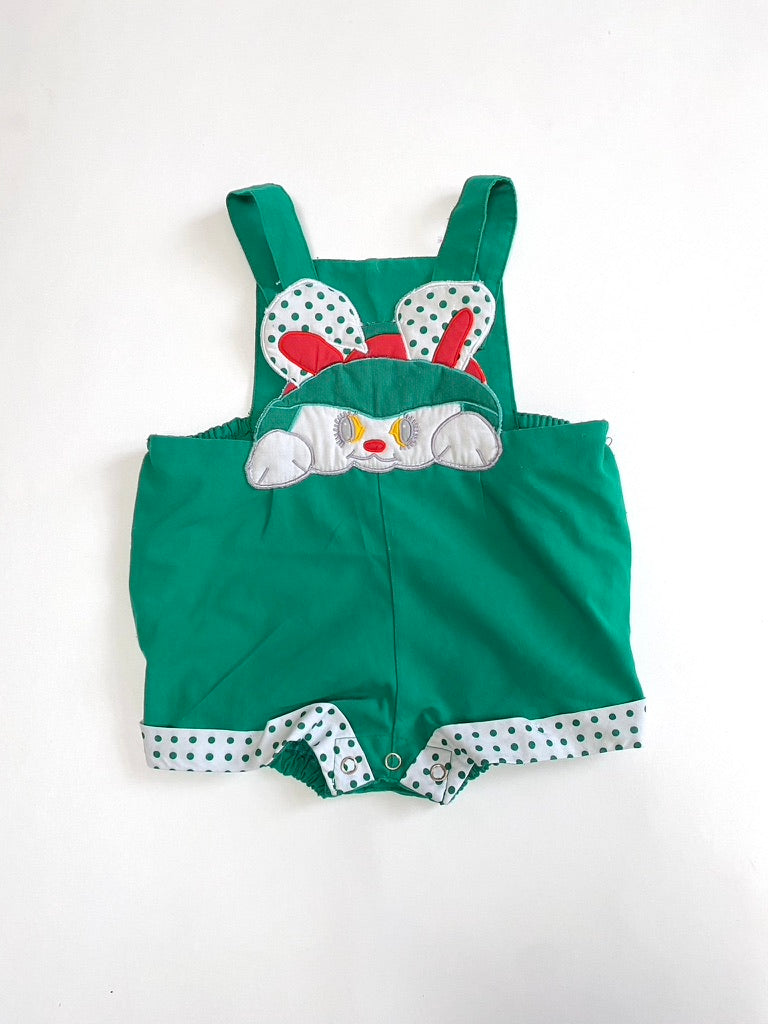 Vintage green bunny bubble romper Age 3-6m