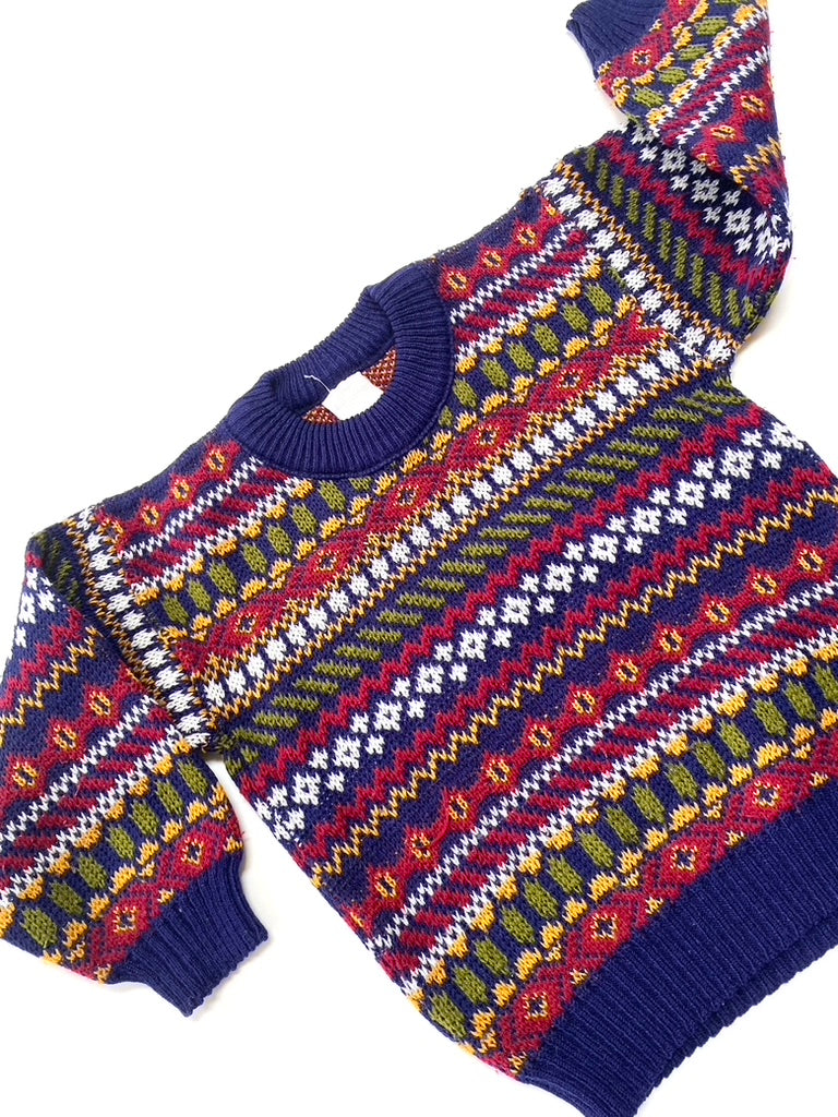 Vintage boys navy jumper age 2-3y