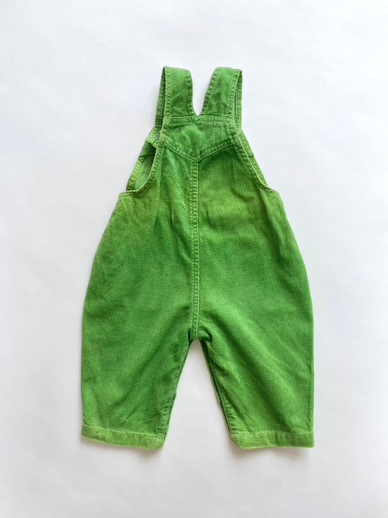 Y2k green dungarees age 6-12m
