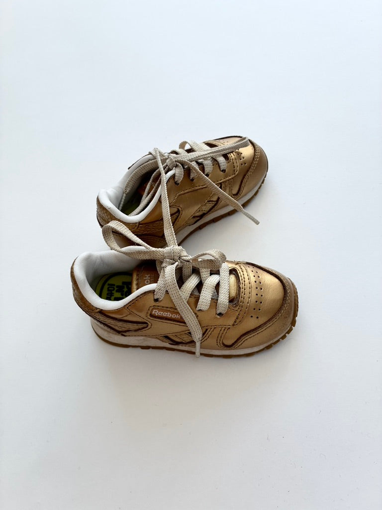 Gold Reebok Classics Size 4
