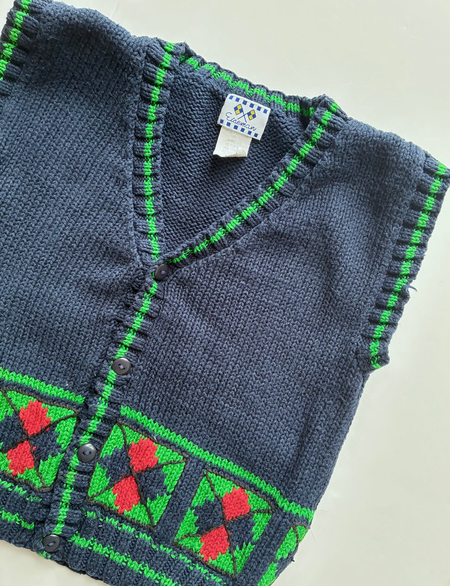 Vintage sleeveless knitted tank Age 4-5