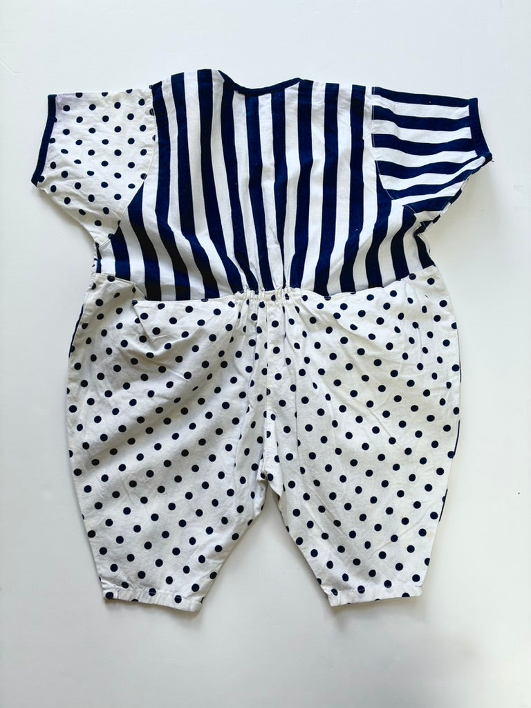 Vintage spot & stripe jumpsuit Size 6-9m