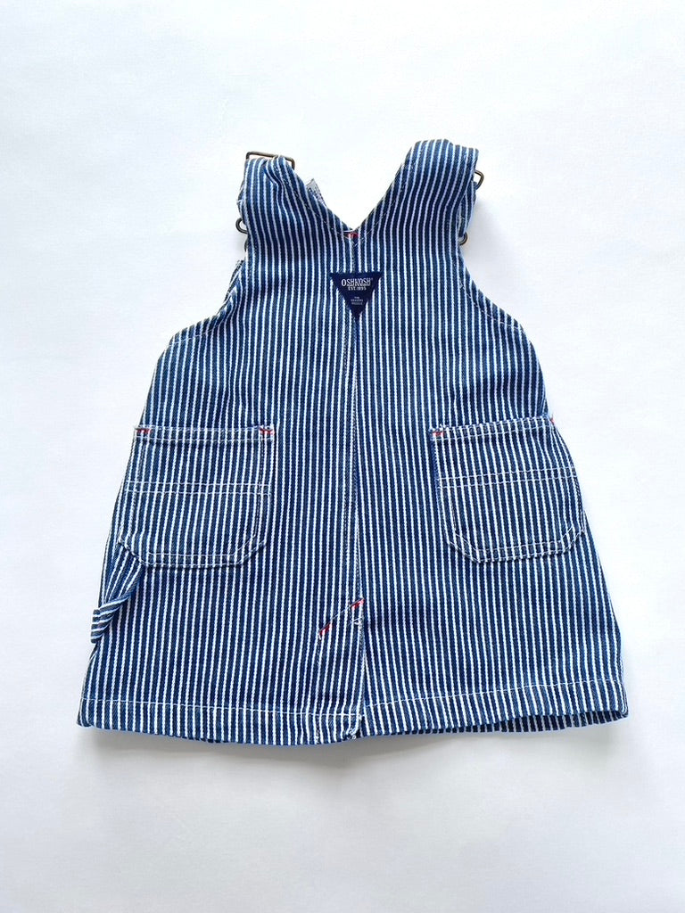 Oshkosh blue stripe baby pinafore Age 6m