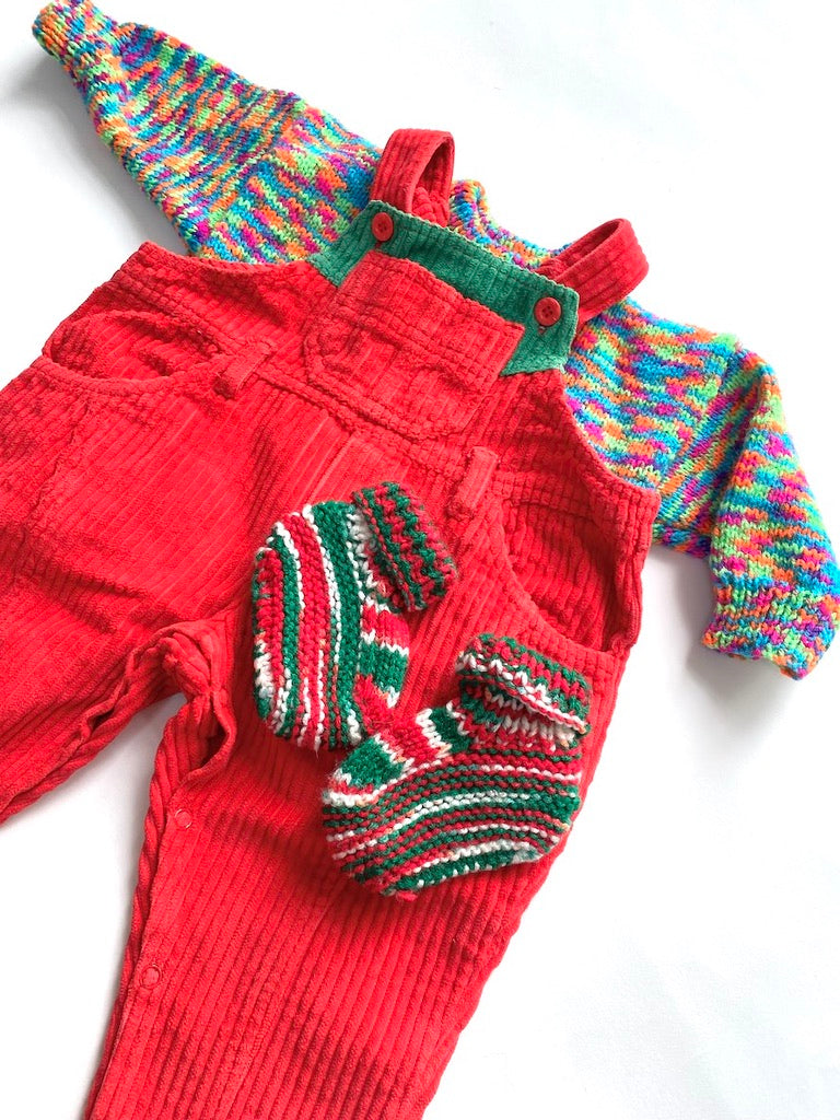 Bright hand knitted jumper age 12-18m