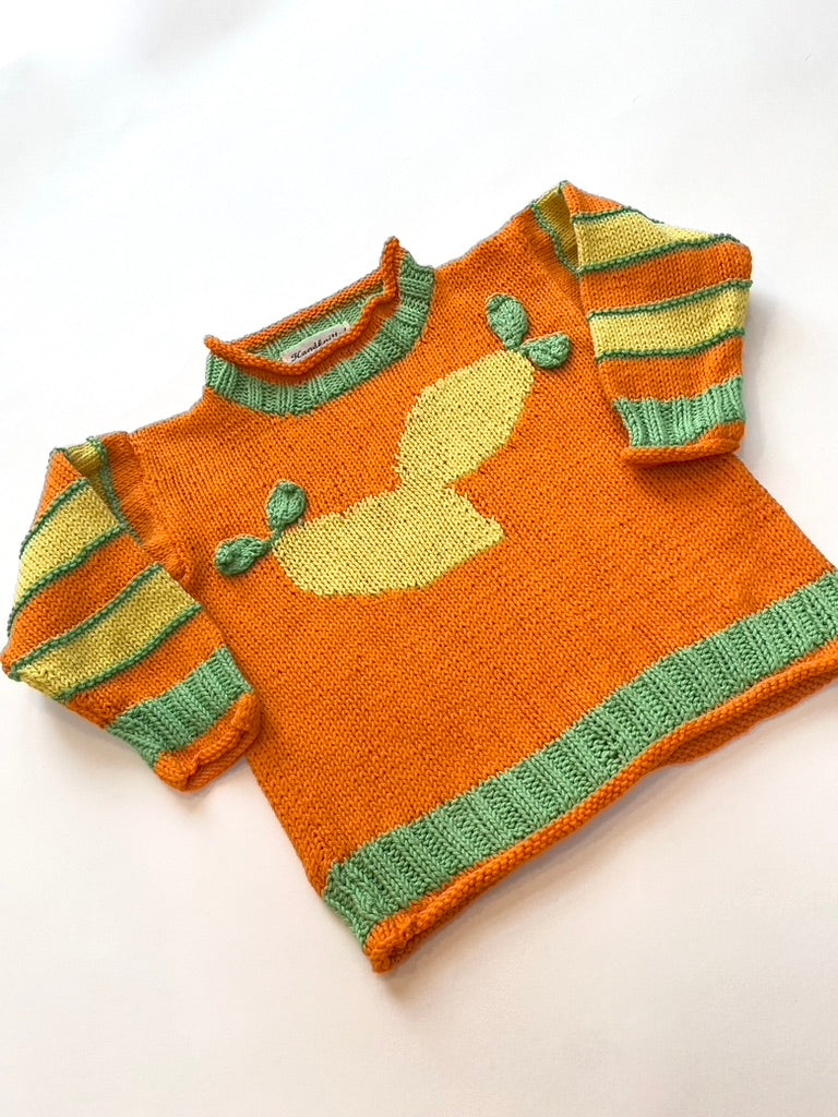 Hand knitted lemon jumper Age 12-24m