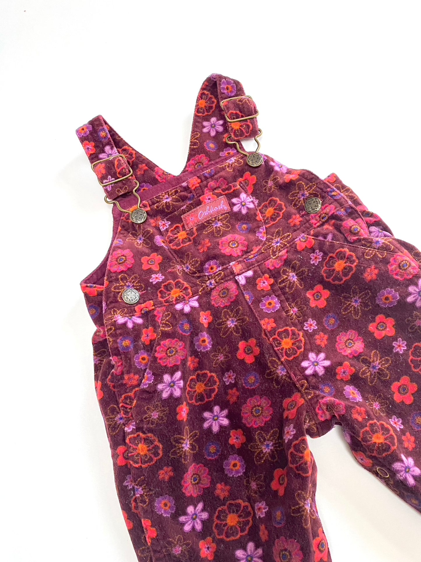 Oshkosh velvet printed dungarees Age 3m
