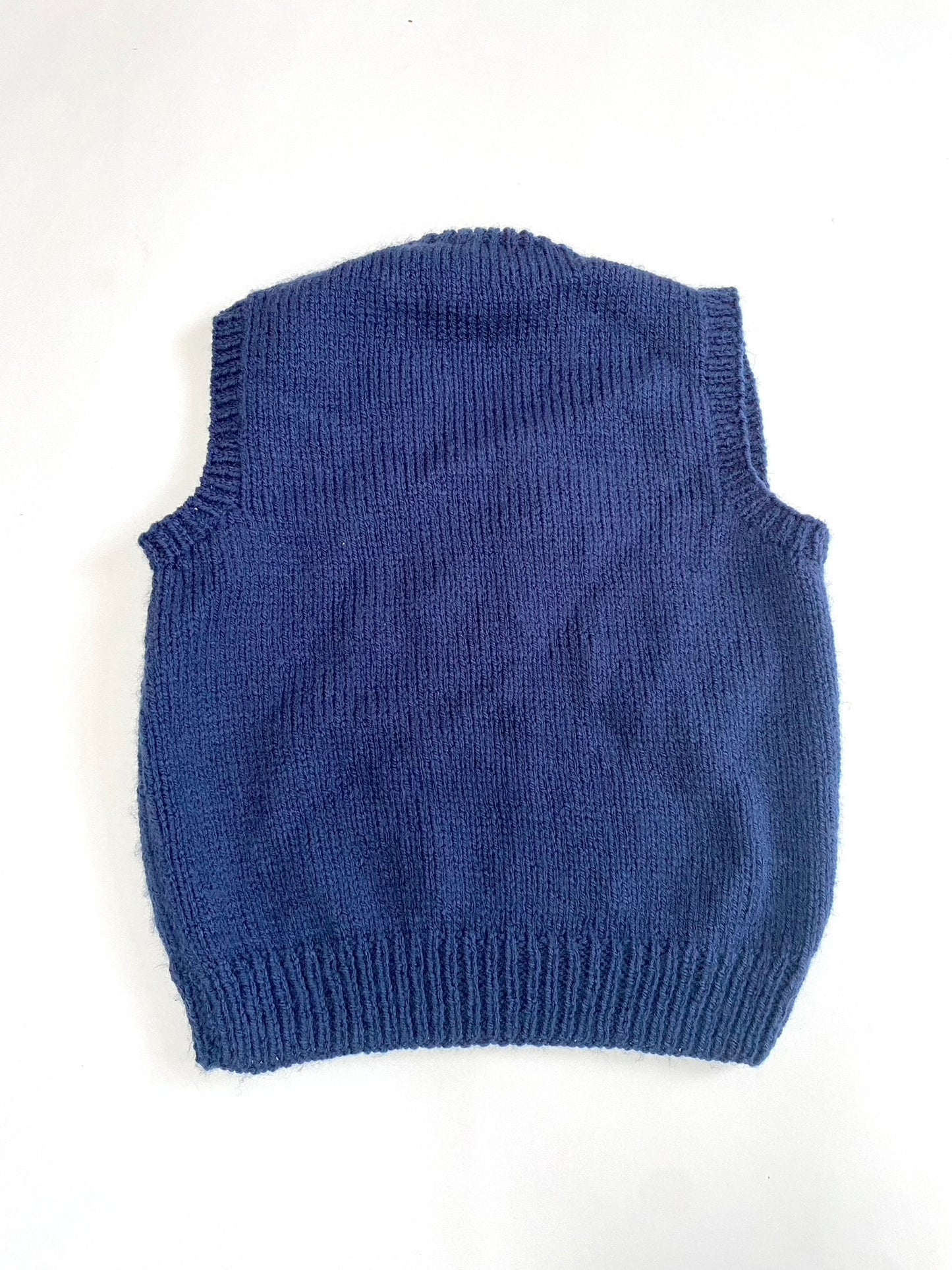 Handknitted Postman Pat vest Age 3y