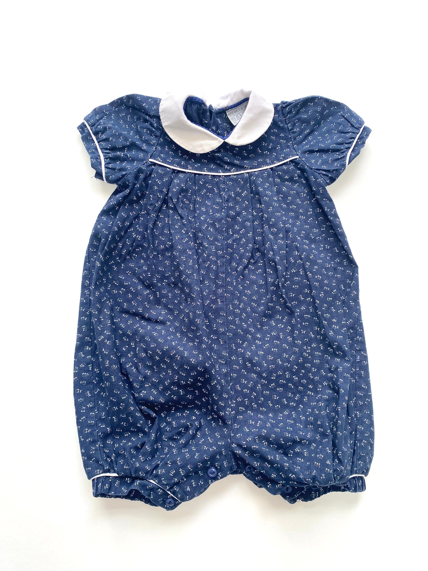 Vintage French Galleries Lafayette ditsy romper age 3-6m