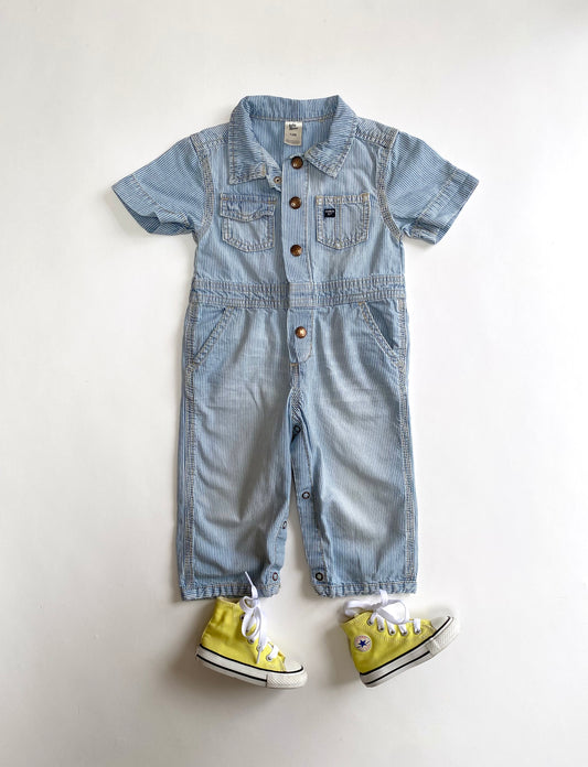 Oshkosh hickory stripe overalls Age 12m