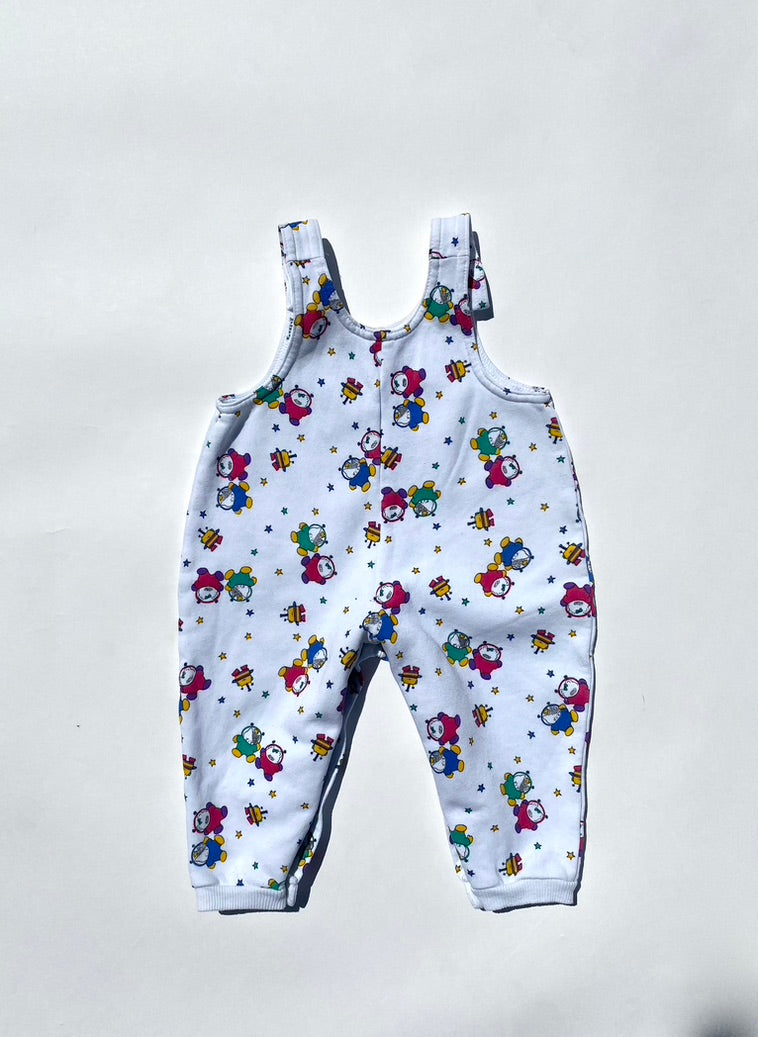Vintage printed Dungarees Age 6-12m