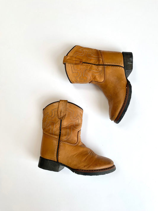 Brown leather cowboy boots Size 6.5