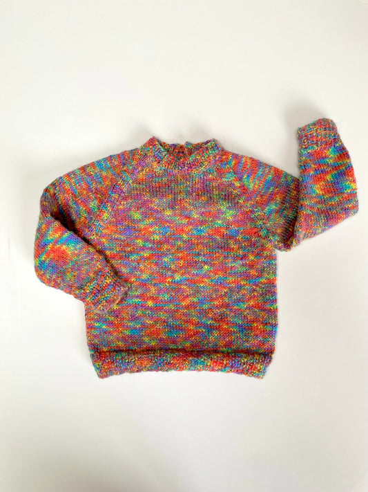 Multi space dye hand-knit Age 12m