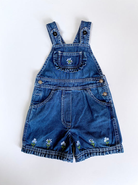 Vintage denim frill shortalls Age 18-24M