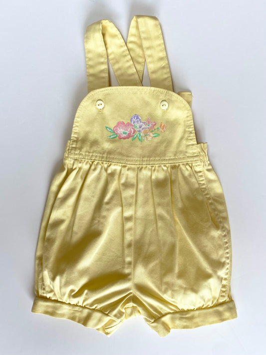 Vintage yellow shortalls Age 6-9M