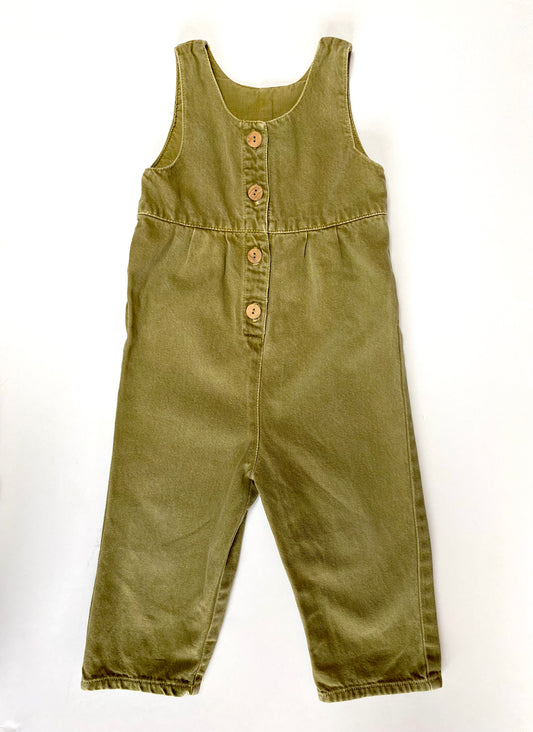 Olive dungarees Age 12-18M