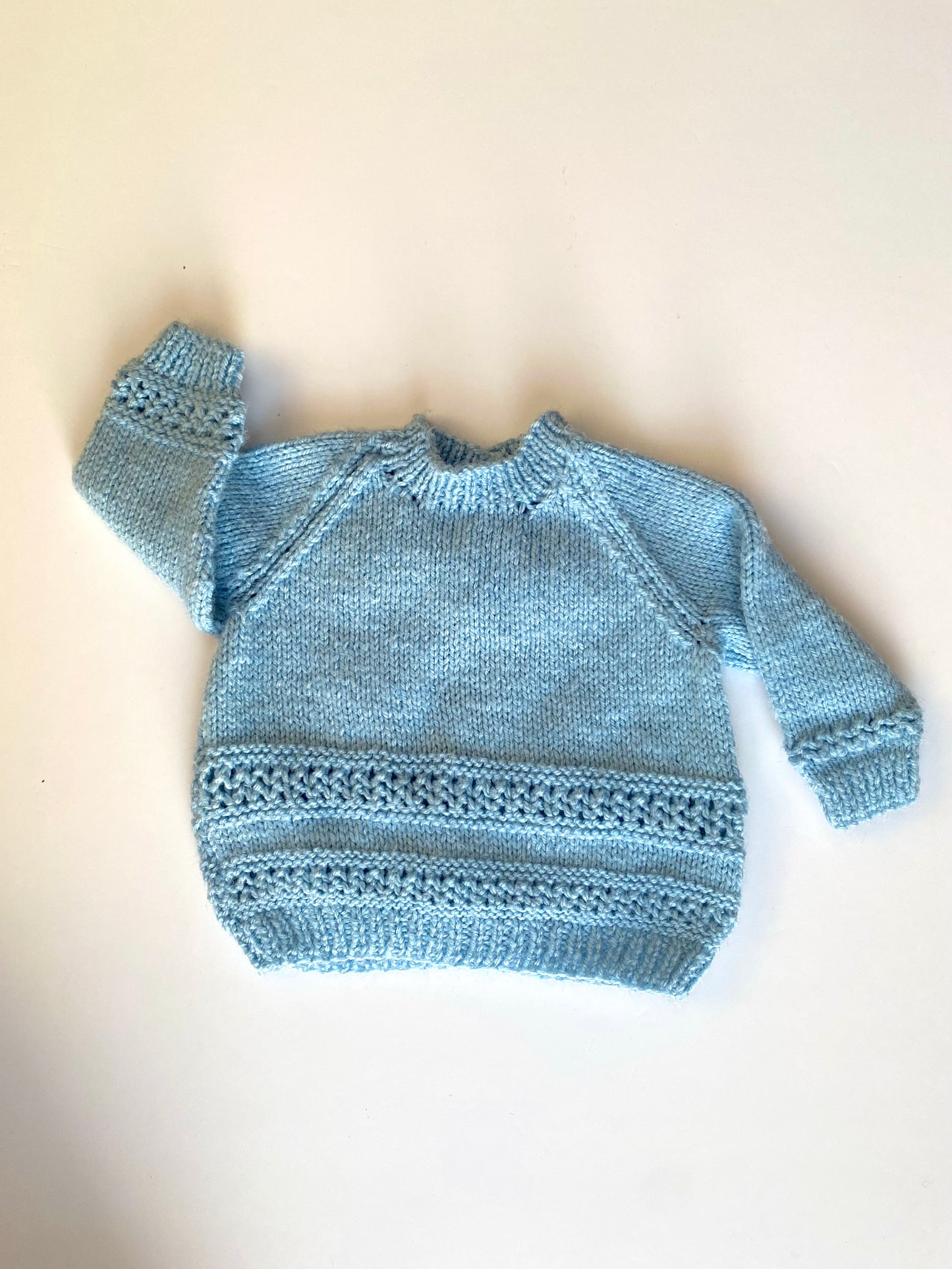 Blue hand knitted jumper Age 0-3M