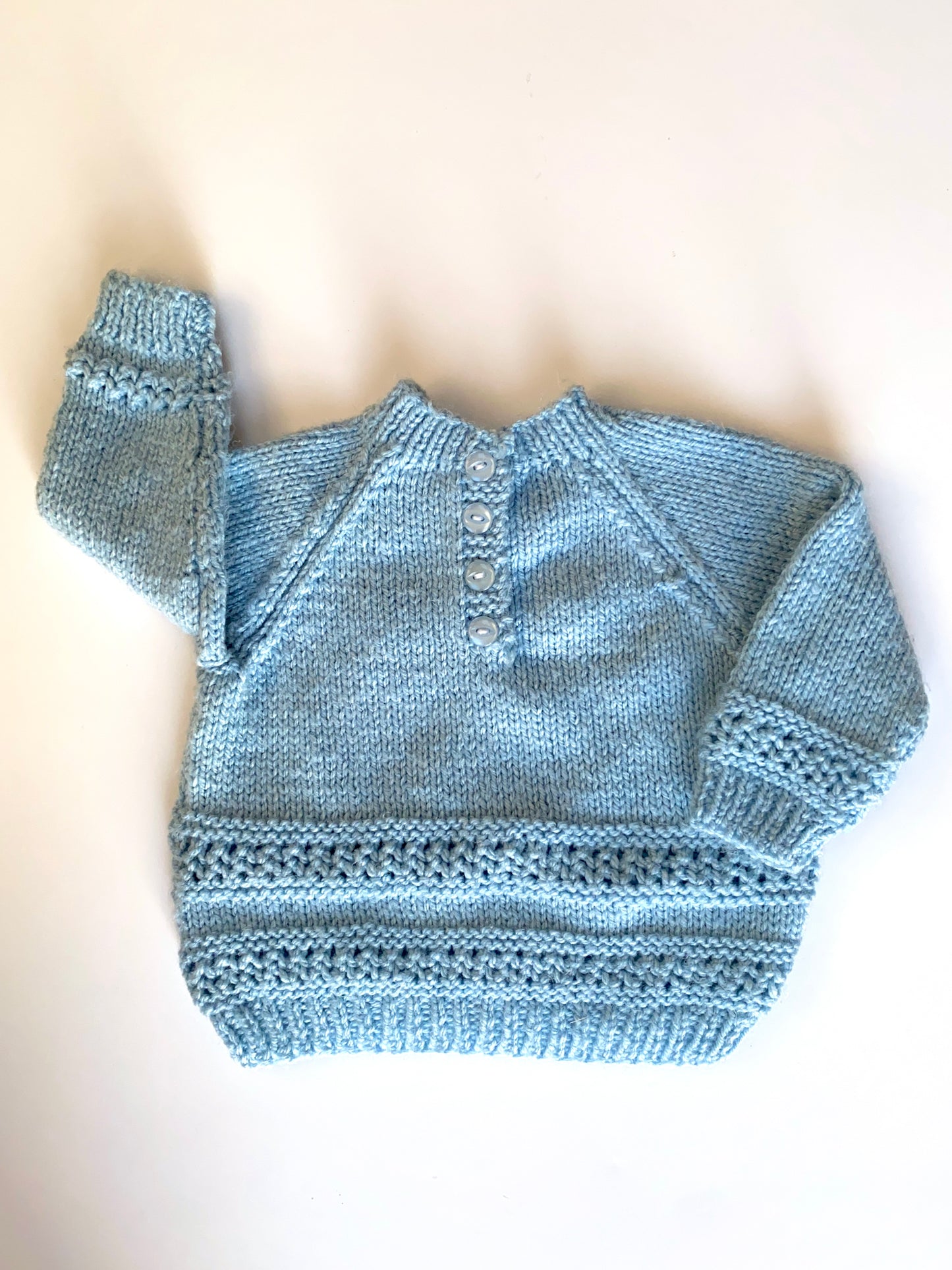 Blue hand knitted jumper Age 0-3M