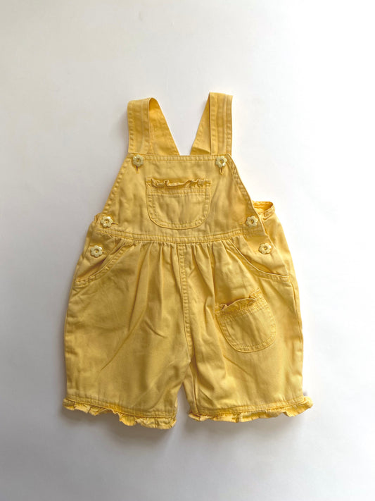 Vintage yellow shortalls Age 12-18M