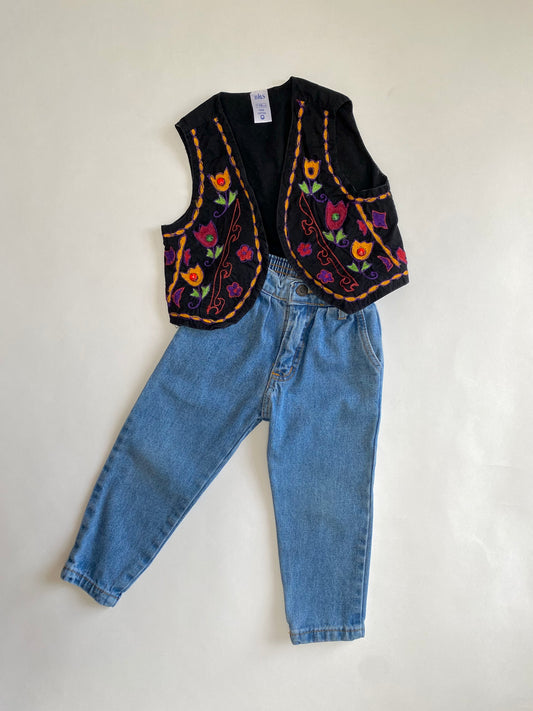 Vintage waistcoat and jeans set Age 5Y