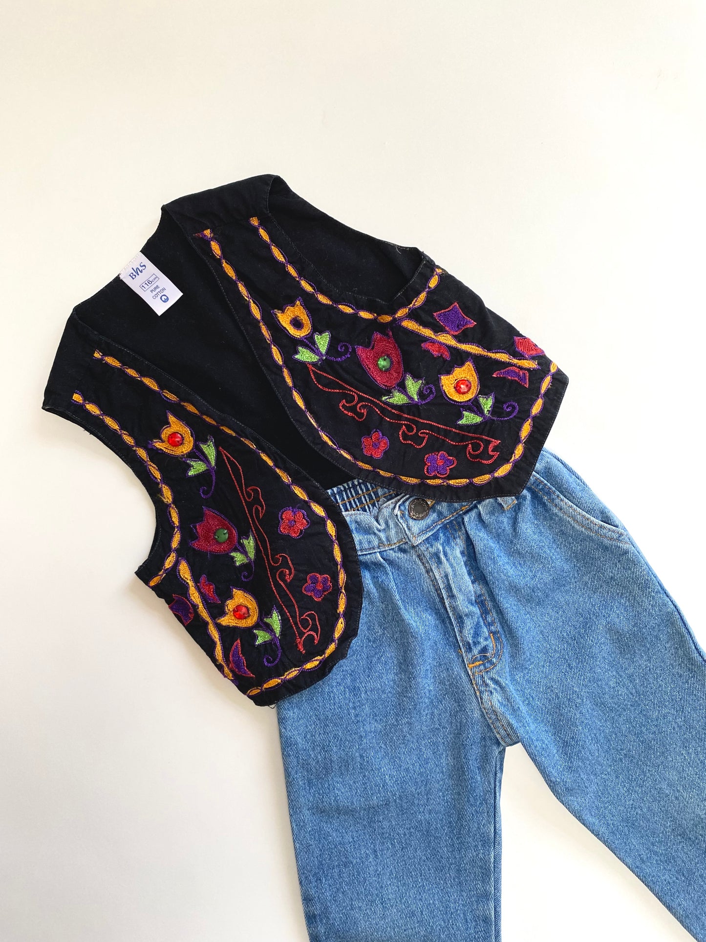 Vintage waistcoat and jeans set Age 5Y
