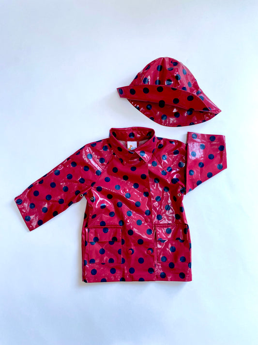 Vintage spotty coat and hat Age 12-18M