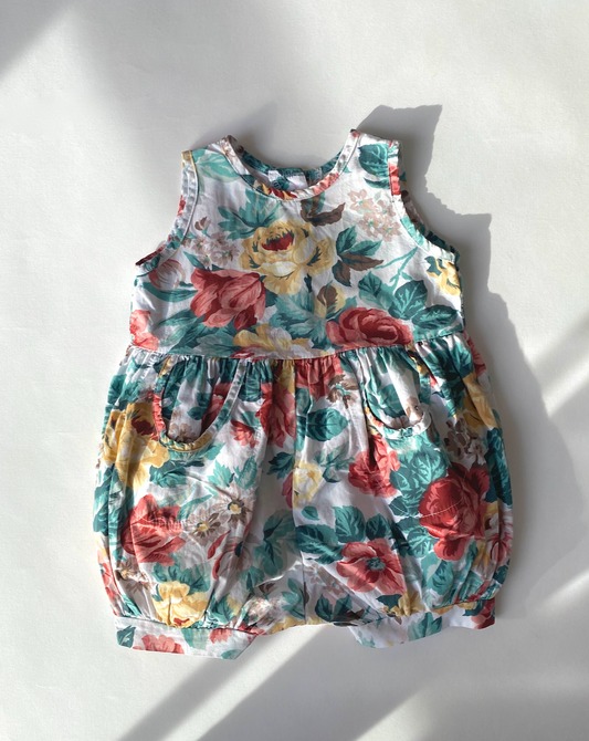 Vintage floral bubble romper age 3-6m