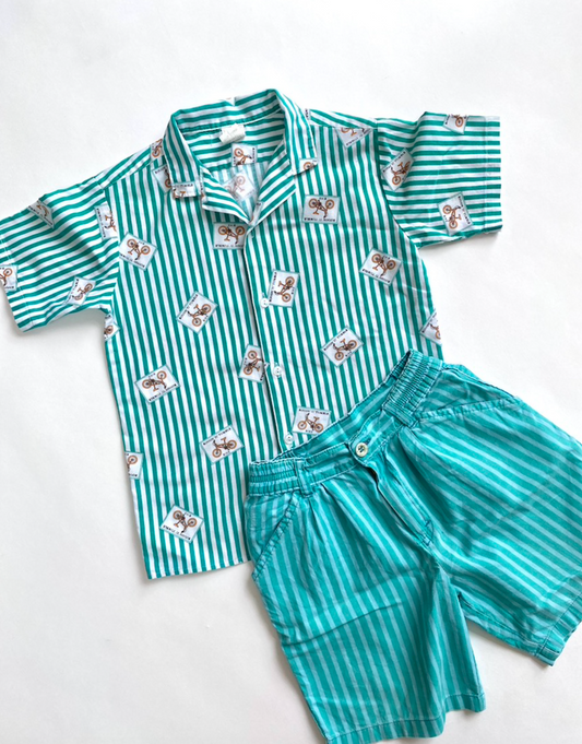 Vintage adams stripe shirt age 4-6Y
